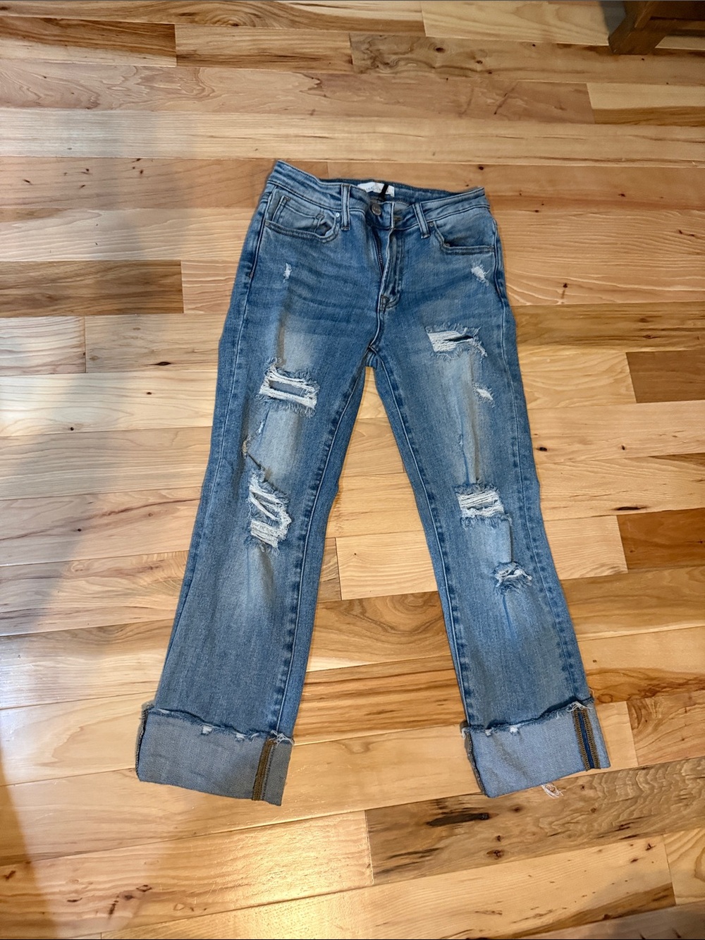 Risen Jeans RDP1478 Distressed Cropped Raw Hem Jeans – Size 3 (26 Waist)